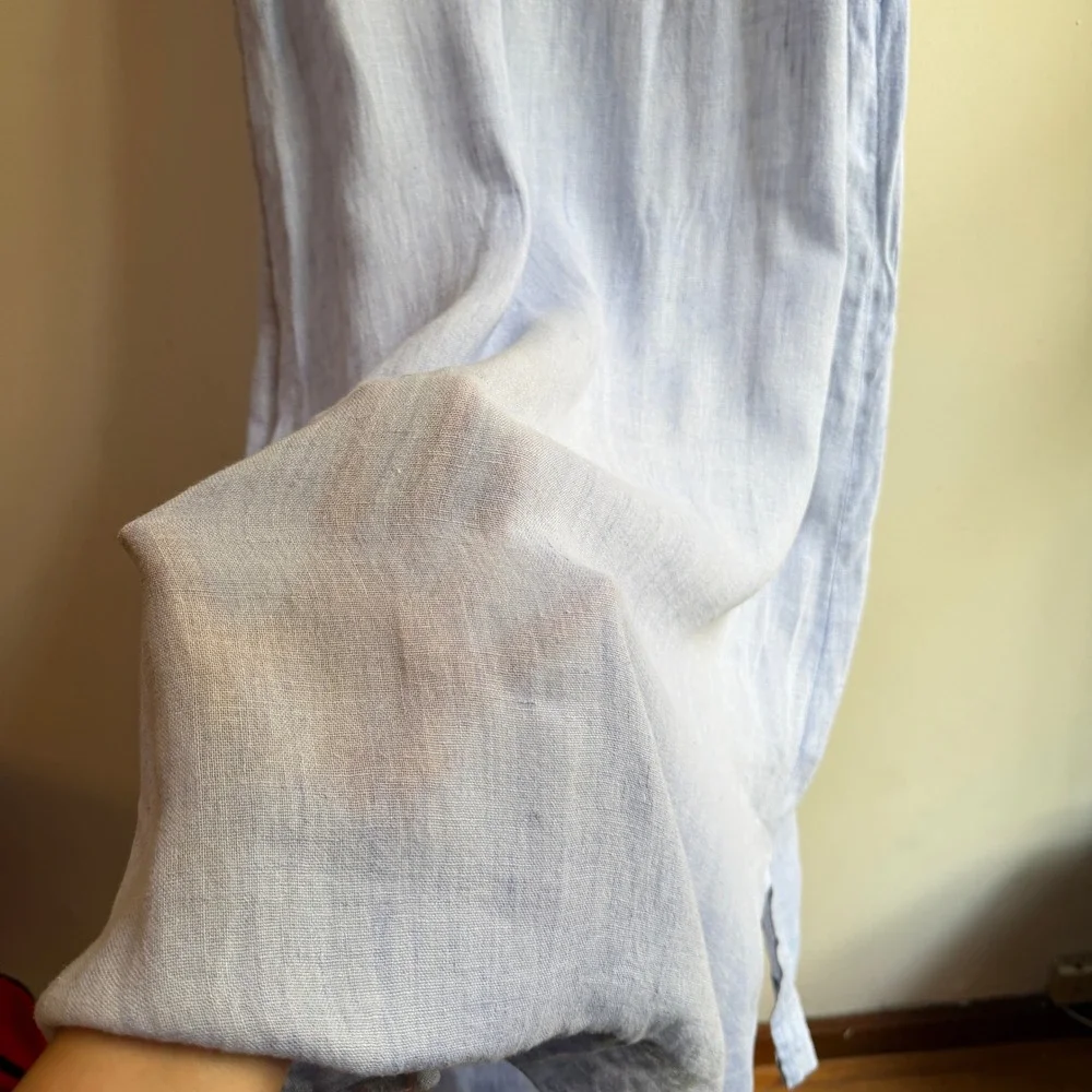 Eileen Fisher Women's Summer Dress Petite Linen Shift Semi Sheer Light Blue - Picture 6 of 9